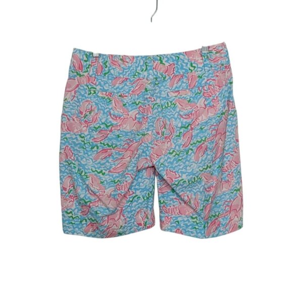 Lilly Pulitzer Lobstah Roll The Chipper Shorts Womens Size 2 Blue Pink Bermuda - Picture 8 of 14